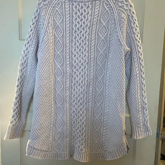 LL Bean Signature Cotton Fisherman Cable Knit Tunic - Lavender Size XL - Picture 7 of 10